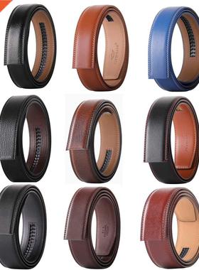 No Buckle 3.5cm Width Cowskin Genuine Leather Belt Men Witho