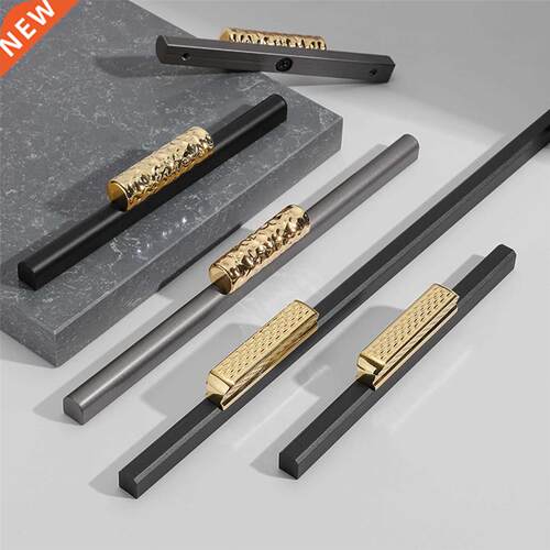 Wardrobe Door Furniture Handle Black Gold Simple Drawer Cupb