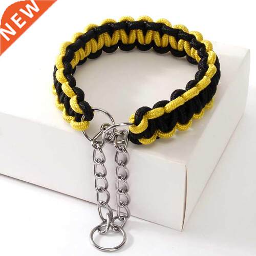 Woven Dog Collars P Chain Golden Retriever Nylon Adjustable