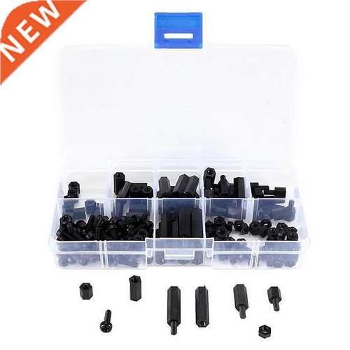160 pcs M3 Black MF Hex Spacers Screw Nut Assortment Kit Sta