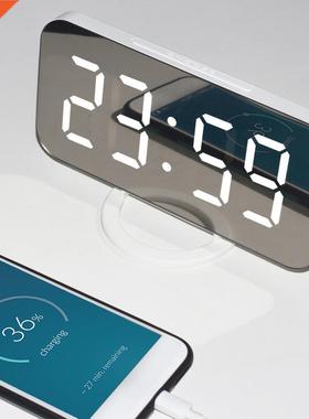 Digital Alarm Clock Desk Table Clock Curved LED Screen Alarm