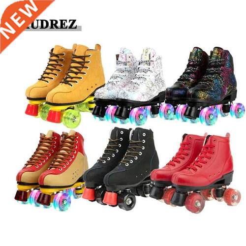 Skating Shoes Patines Wrotki Leather Roller Skates Double Li
