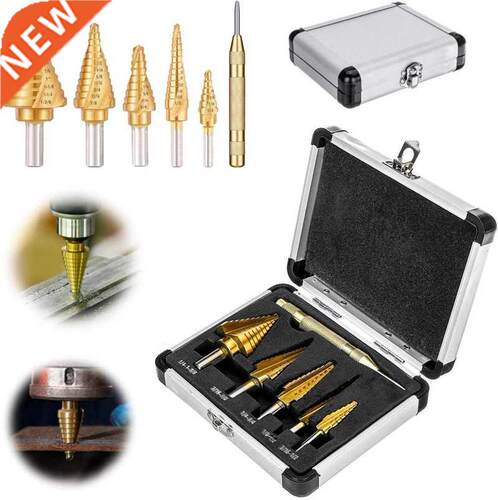 6pcs HSS Titanium High Speed Steel Cobalt Step Drill Bits Se
