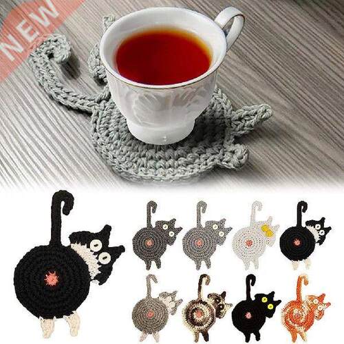 Handmade Crochet Drink Coaster Cute Animal Shape Non-slip