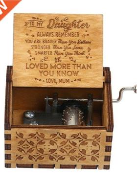 Wooden Music Box Mom to Daughter -You Are My Sunshine Engrav