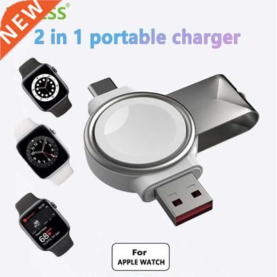 2 in 1 Wireless Smart Watch Magnetic Charger Type-C USB Inte