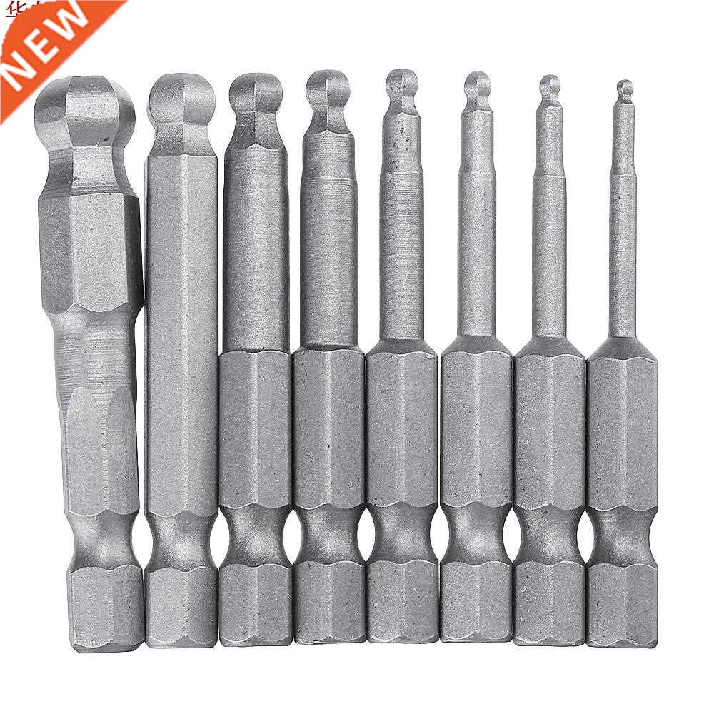 8pcs 50mm S2 Magnetic Ball Screwdriver Bits H1.5/2/2.5/3/4/5