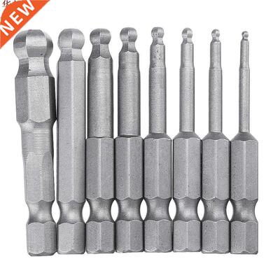 8pcs 50mm S2 Magnetic Ball Screwdriver Bits H1.5/2/2.5/3/4/5