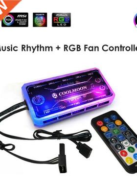 COOLMOON RGB Controller For Case LED Lighting 6Pin 5V RGB Fa