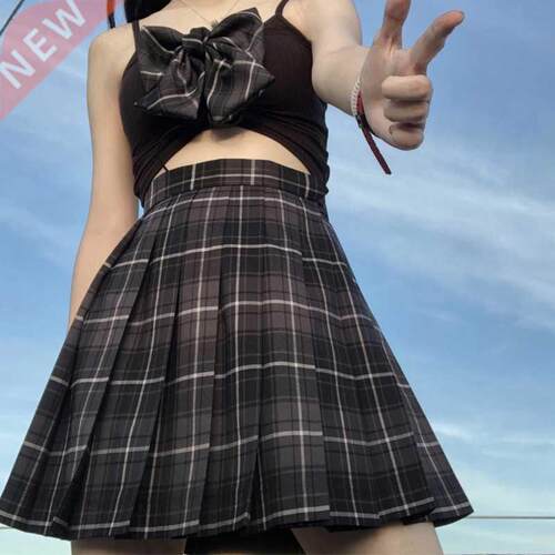 Women Micro Skirt Plaid Pleated Skirt Black Mini Skirts Wome
