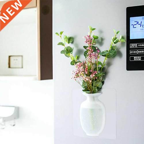 Silicone Sticky Wall Plant Vases Container Decorations Leave