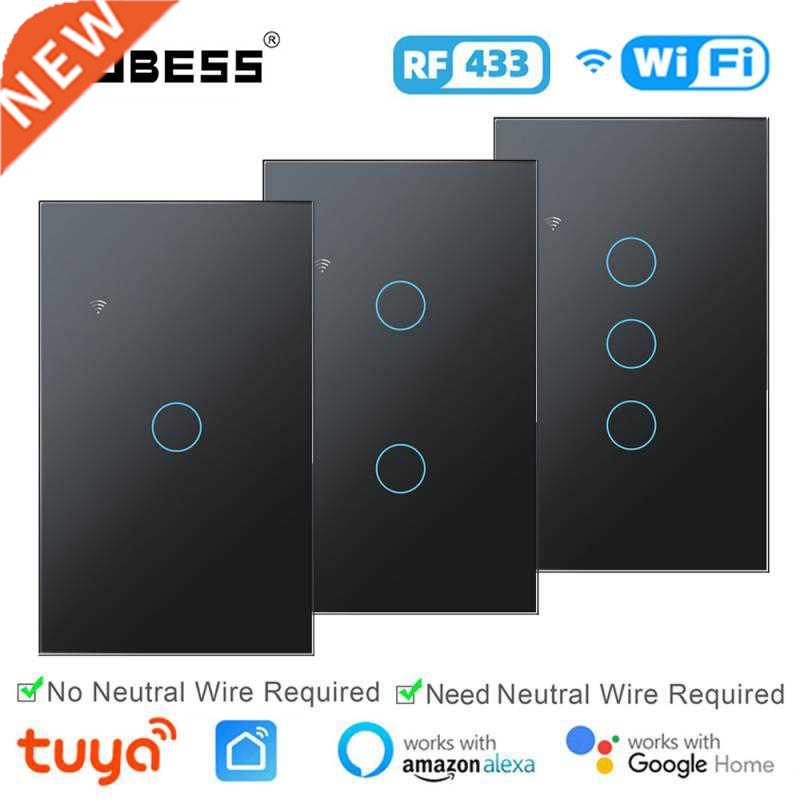 US EU WiFi+RF433 Smart Light Switch Touch Switch Tuya Smart