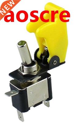 New Flip Up Cover 12V 20A Illuminated Dark Yllow LED Toggle