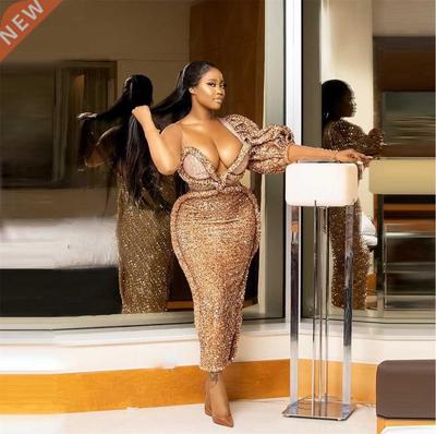 2021 New Designer Aso Ebi Evening Dresses Ankle Length Merma