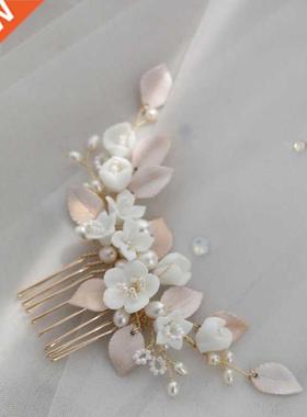 Wedding Accessories Pearl eads Porcelain Hair Coms Pins Fl