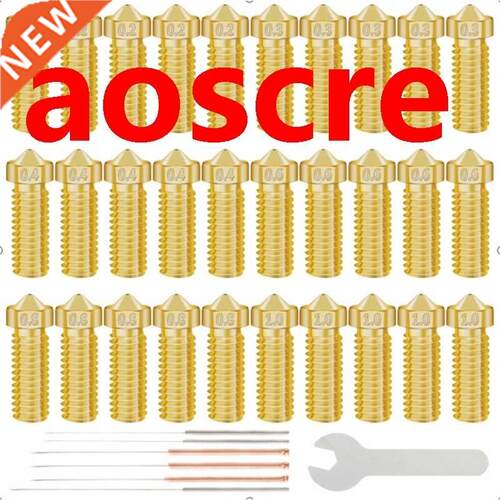 30Pcs 3D Printer Brass Nozzles,0.2Mm,0.3Mm,0.4Mm,0.6Mm,0.8Mm
