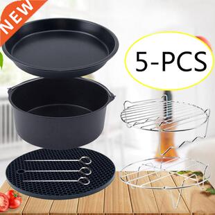 5pcs/set 7 Inch Air Fryer Accessories Baking Pizza Pan Cake
