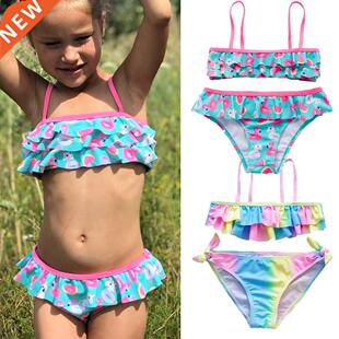 2021 Swimsuit Girls Tssel Tnkini Suit 2-16y Two-pieces Fs