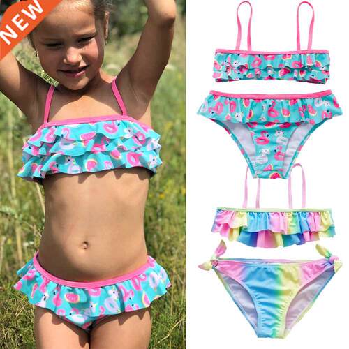 2021 Swimsuit Girls Tssel Tnkini Suit 2-16y Two-pieces Fs