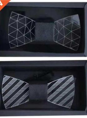 Colorful LED Lighted Acrylic Bow Tie Colors Flashing Luminou