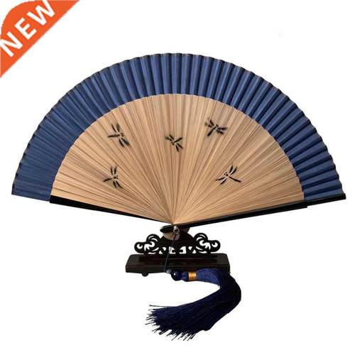 Chinese Style Ancient Style Bamboo Handle Folding Fan Juan