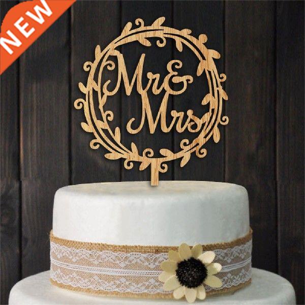 Wedding Cake Topper Mr and Mrs Cake Topper Wedding Wreath