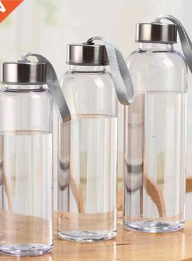 Plastic Transparent Round Portable Water Bottles Outdoor Hik