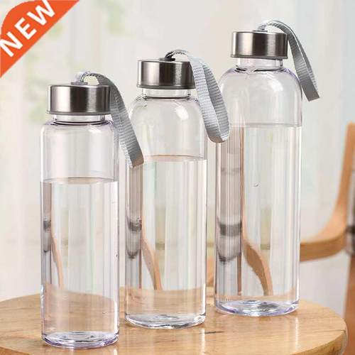 Plastic Transparent Round Portable Water Bottles Outdoor Hik