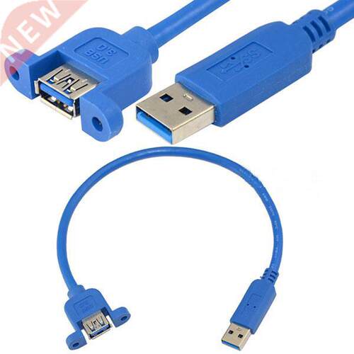 50cm USB .0 A female panel mount to USB A male angled plug