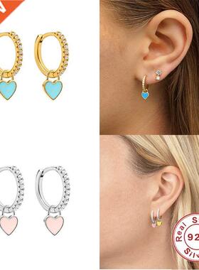 BOAKO 925 Sterling Silver Hoop Earrings With Cute Candy Neon