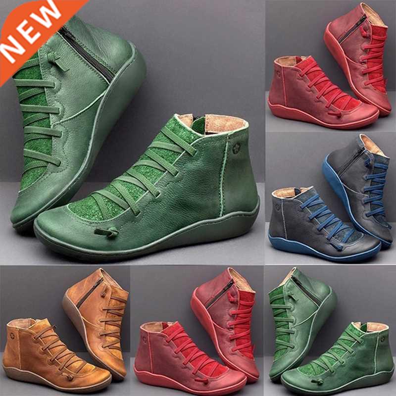 Women Winter Snow Boots PU Leather Ankle Boots Spring Flat S