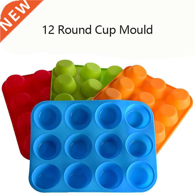 12 Holes Cup Moulds  Slcone Round Mold Cupcake Cookes