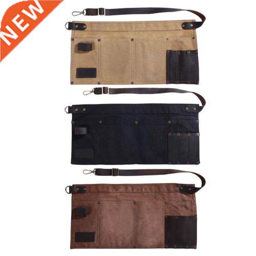 Half Size Apron with Pockets 4 Big Pocket Cross Back Apron W
