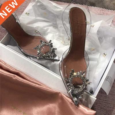 Luxury Sandals Women Pumps Transparent PVC High Heels Shoes