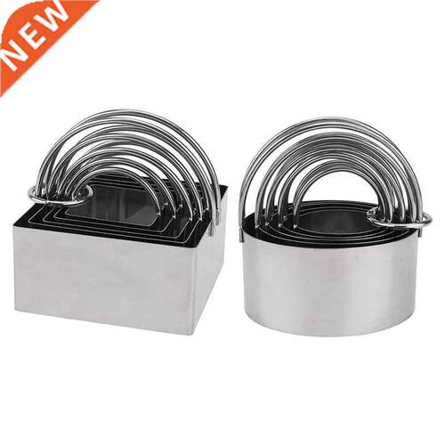 10 Pack Cookie Cutters,Stainless Steel Round & Square Bi