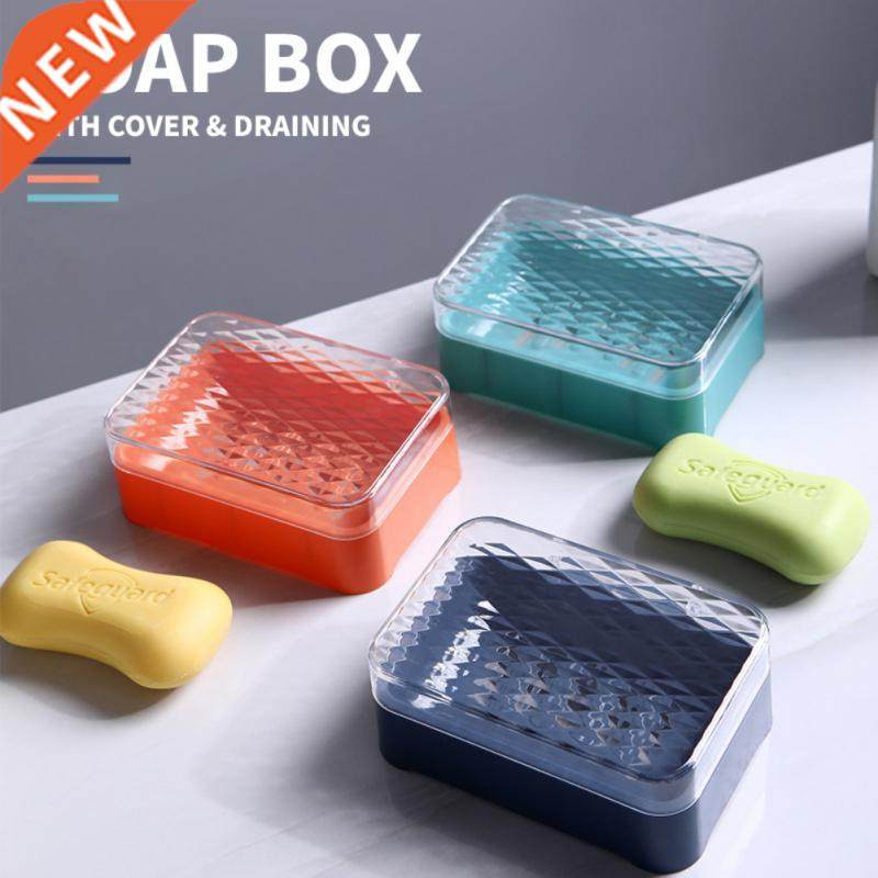 Flip-type Drain Soap Box Transparent Draining Soap Box With