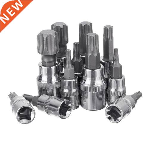 11Pcs 1/4 3/8 Inch Torx Hex Star Bit Set Security Tamper Pro