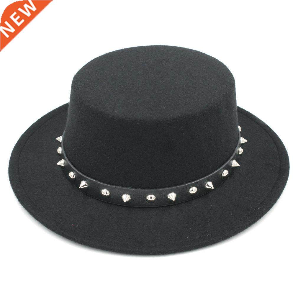 Mistdawn Men Women Ladies Wool Blend Boater Hat Wide Brim Po