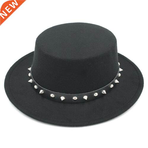Mistdawn Men Women Ladies Wool Blend Boater Hat Wide Brim Po