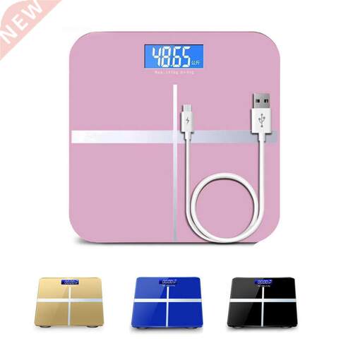 Bathroom Floor Body Scale Glass Smart Electronic Scales USB