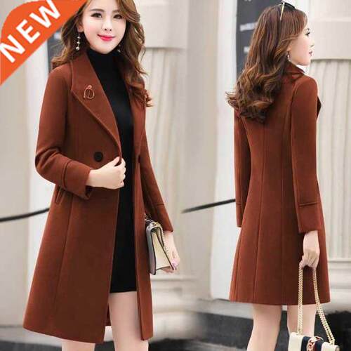 2022 New Spring and Autumn Woolen Coat Female Long Large Siz