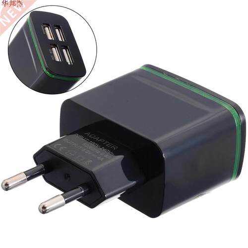 4 Port USB Wall Charger EU Plug Adapter Mobile Phone Fast Ch