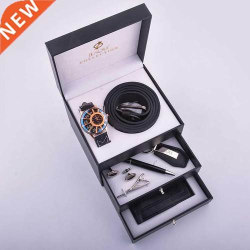 Luxury Men Watch Wallet Belt Gift for Boyfriend Husband 7pcs