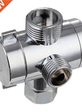 ABS Chrome 3 Way Diverter Hose Fitting T Shape Adapter Conne