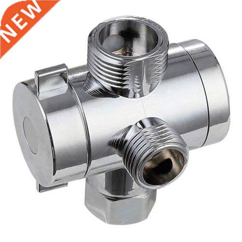 ABS Chrome 3 Way Diverter Hose Fitting T Shape Adapter Conne