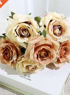 Red Silk Roses Artificial Flowers Large Wedding Flowers Cent