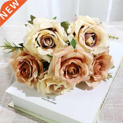 Red Silk Roses Artificial Flowers Large Wedding Flowers Cent