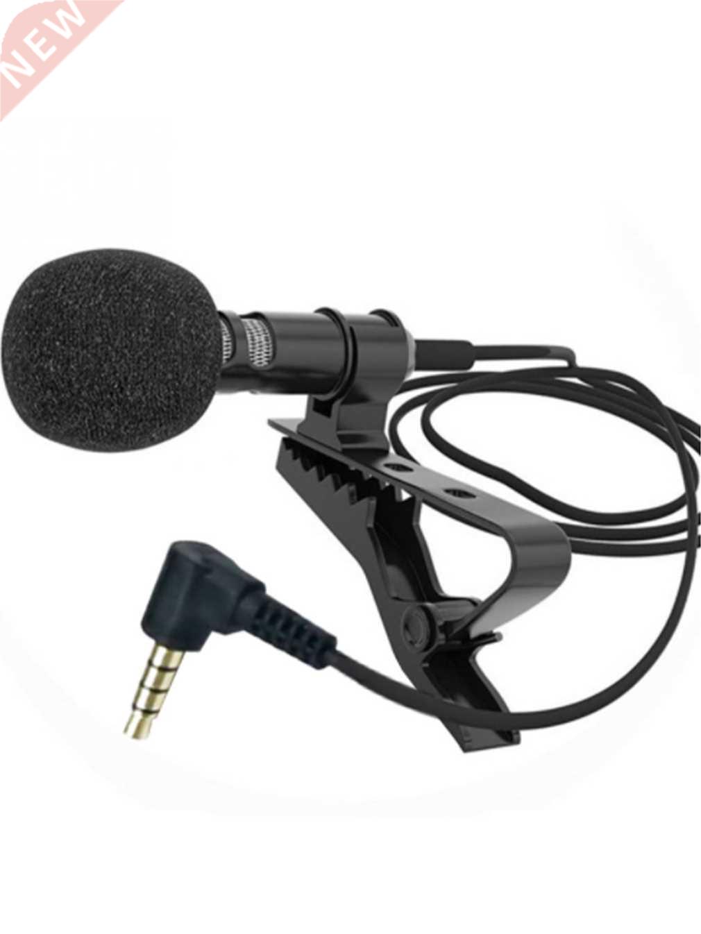 3.5mm Microphone Condenser Clip-on Lapel Mic Wired for Mobil