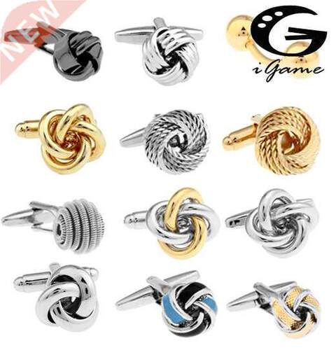 Free shipping Black Cufflinks for men fashion knot design to
