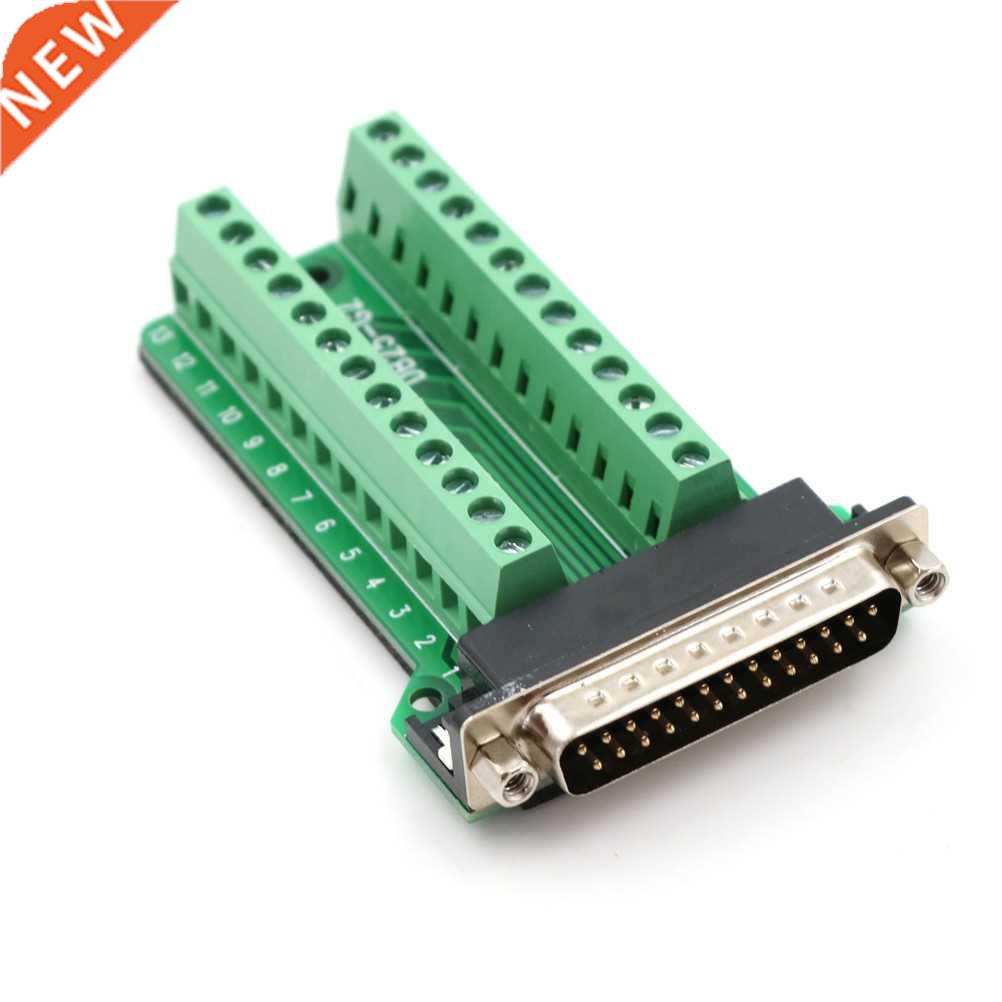 DB25 Male 25Pin Plug Breakout PCB Board 2 Row Terminals Conn
